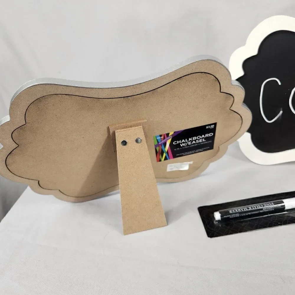 2 Small Chalkboard Easels Wedding Party With Chalk Marker White Silver